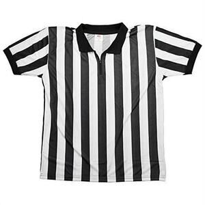 Brybelly Holdings Men's Official Black &White Stripe Referee Umpire Jersey,Small